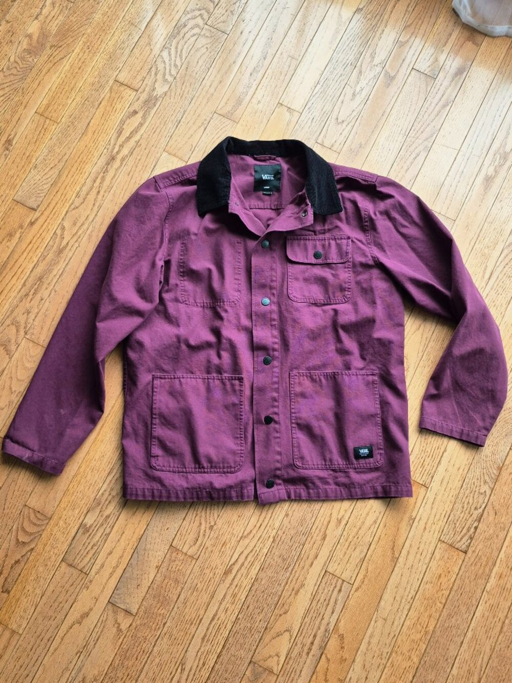 Vans Canvas Style Field Chore Barn Coat Wine Burgundy Large